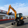 Convenient Wheel Excavator With Bucket For House Maintenance